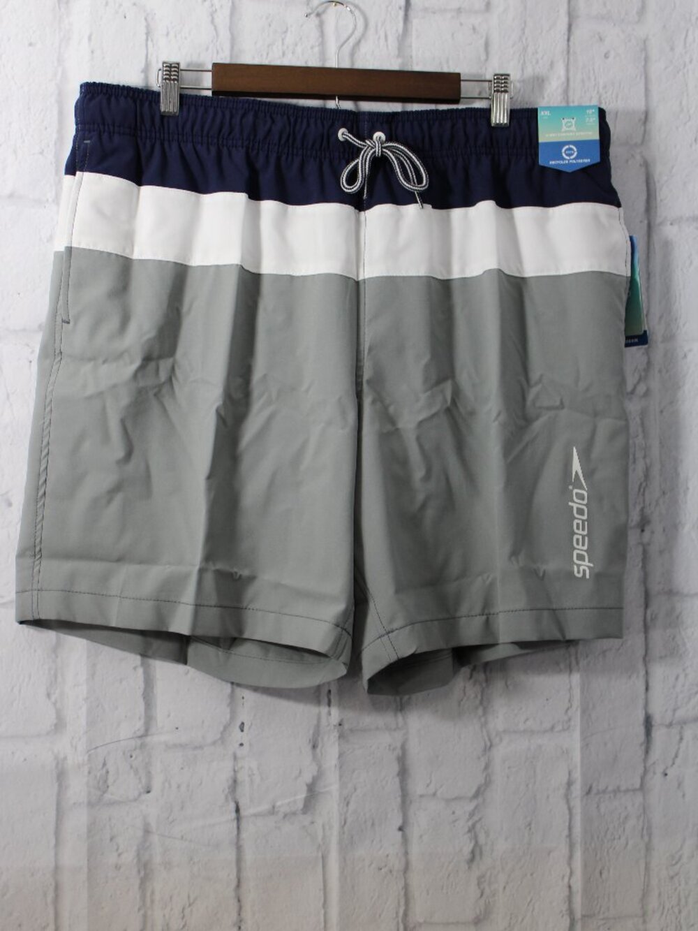 Speedo Volley XXl Navy Gray Colorblock Summer Travel Swim Trunks